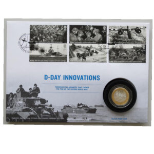 2019 First Day Coin Cover - D-Day Innovations Silver Proof £2 Pounds Coin PNC Cover - UK FDC Royal Mail Face