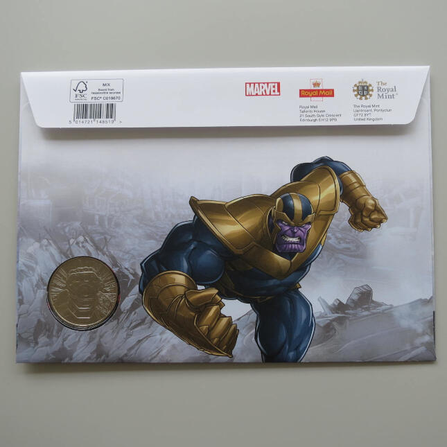 2019 First Day Medal Cover - Marvel Avengers Medal PNC Cover - UK FDC Royal Mail Back