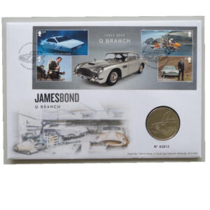 2020 First Day Coin Cover - James Bond Q Branch £5 Pounds Coin PNC Cover - UK FDC Royal Mail Face