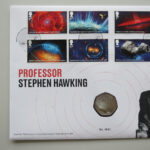 2020 First Day Coin Cover - Professor Stephen Hawking 50p Pence Coin PNC Cover - UK FDC Royal Mail Left