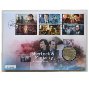 2020 First Day Medal Cover - Sherlock Holmes & Moriarty A Clash of Minds Medal PNC Cover - UK FDC Royal Mail Face