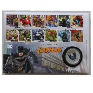 2021 First Day Medal Cover - Batman DC Collection Silver Plated Medal PNC Cover - UK FDC Royal Mail Face