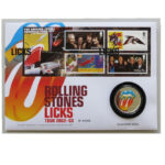 2022 First Day Medal Cover - The Rolling Stones Licks Tour Silver Plated Medal PNC Cover - UK FDC Royal Mail Face