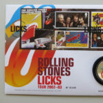 2022 First Day Medal Cover - The Rolling Stones Licks Tour Silver Plated Medal PNC Cover - UK FDC Royal Mail Left