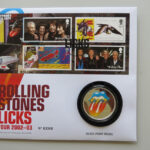 2022 First Day Medal Cover - The Rolling Stones Licks Tour Silver Plated Medal PNC Cover - UK FDC Royal Mail Right