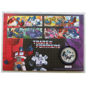 2022 First Day Medal Cover - Transformers Comic Action Figures Silver Plated Medal PNC Cover - UK FDC Royal Mail Face