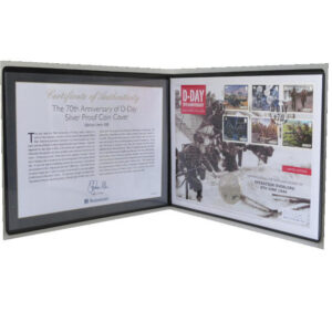 2014 Coin First Day Covers - D-Day 70th Anniversary Silver Proof £5 Pounds Coin PNC Cover- Jersey FDC - Front