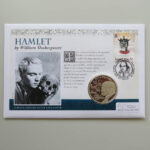 2014 First Day Coin Cover - Hamlet by Shakespeare Silver Proof £5 Pounds Coin PNC Cover- Jersey FDC - Face