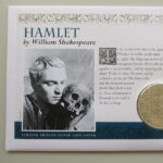 2014 First Day Coin Cover - Hamlet by Shakespeare Silver Proof £5 Pounds Coin PNC Cover- Jersey FDC - Left