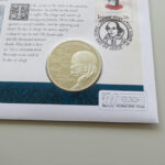 2014 First Day Coin Cover - Hamlet by Shakespeare Silver Proof £5 Pounds Coin PNC Cover- Jersey FDC - Obverse