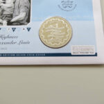 2014 First Day Coin Cover - Prince George 1st Birthday Silver Proof £5 Pounds Coin PNC Cover - Guernsey PO FDC - Obverse