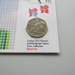 London 2012 Olympics Sports 50p Pence Coin Cover - Equestrian PNC Cover- UK Royal Mail - Obverse