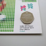 London 2012 Olympics Sports 50p Pence Coin Cover - Football PNC Cover- UK Royal Mail - Obverse