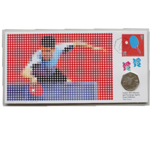 London 2012 Olympics Sports 50p Pence Coin Cover - Table Tennis PNC Cover- UK Royal Mail - Face