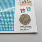London 2012 Olympics Sports 50p Pence Coin Cover - Volleyball PNC Cover- UK Royal Mail - Obverse
