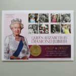 2012 Coin First Day Covers - Queen Elizabeth II Diamond Jubilee Gold Plated Silver £5 Pounds Coin PNC Cover - UK FDC - Face