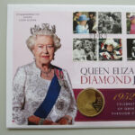 2012 Coin First Day Covers - Queen Elizabeth II Diamond Jubilee Gold Plated Silver £5 Pounds Coin PNC Cover - UK FDC - Left