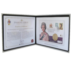 2012 Coin First Day Covers - The Queen's Diamond Jubilee Silver Proof Gold Plated £5 Pounds Coin PNC Cover - UK FDC - Front