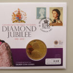 2012 Coin First Day Covers - The Queen's Diamond Jubilee Silver Proof Gold Plated £5 Pounds Coin PNC Cover - UK FDC - Right