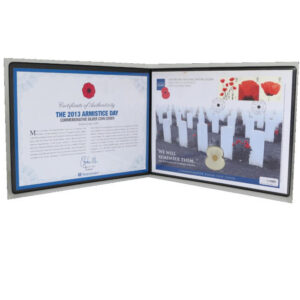 2013 Coin First Day Covers - Armistice Day We Will Remember Them Silver Proof £5 Coin PNC Cover - UK FDC - Front