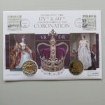 2013 Coin First Day Covers - Coronation Anniversaries VR & EiiR 2x £5 Coin PNC Cover - Guernsey FDC - Face