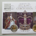 2013 Coin First Day Covers - Coronation Anniversaries VR & EiiR 2x £5 Coin PNC Cover - Guernsey FDC - Left