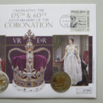 2013 Coin First Day Covers - Coronation Anniversaries VR & EiiR 2x £5 Coin PNC Cover - Guernsey FDC - Right