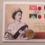 2013 Coin First Day Covers - The Queen's Coronation Jubilee 60th Anniversary Silver Proof £5 Coin PNC Cover - UK FDC - Right