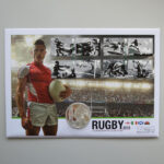 2015 First Day Coin Covers - Rugby World Cup 1oz Fine Silver Medal PNC Cover - UK FDC - face